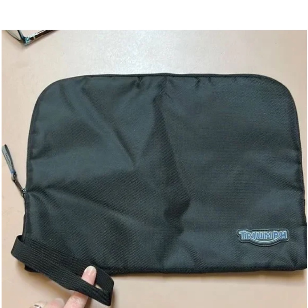 Triumph Black Briefcase with Minimalist Design and Smooth Fabric